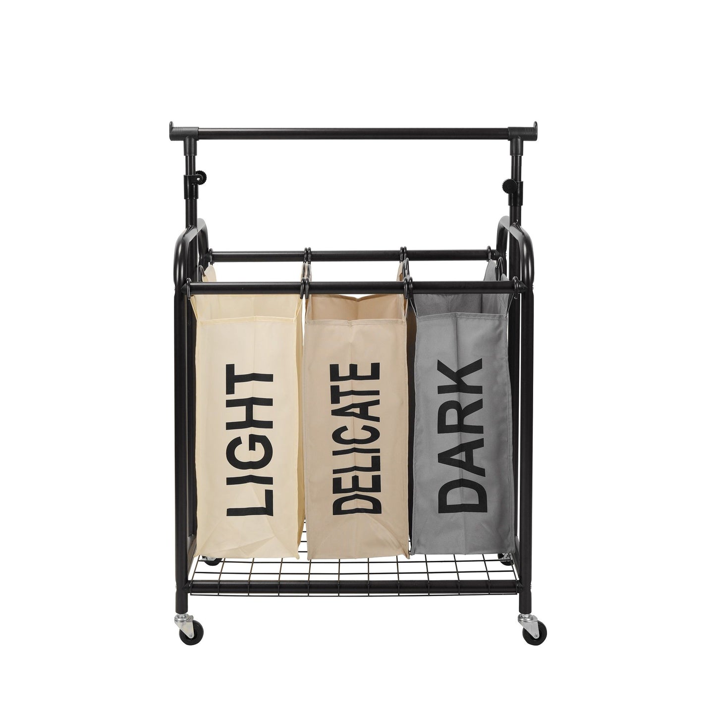 Adjustable Oceanstar 3-Bag Rolling Laundry Sorter - Stylish and Space-Saving - Homely