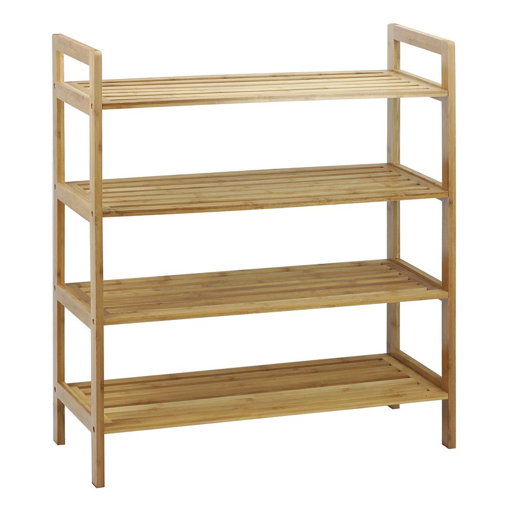 Natural Bamboo 4-Tier Shoe Rack - Oceanstar Stylish Storage Solution - Homely