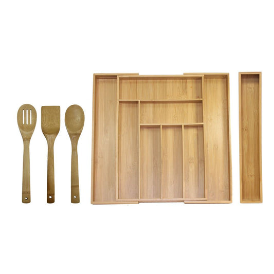 Oceanstar 5 Piece Bamboo Expandable Drawer Utensil Organizer Set - Homely