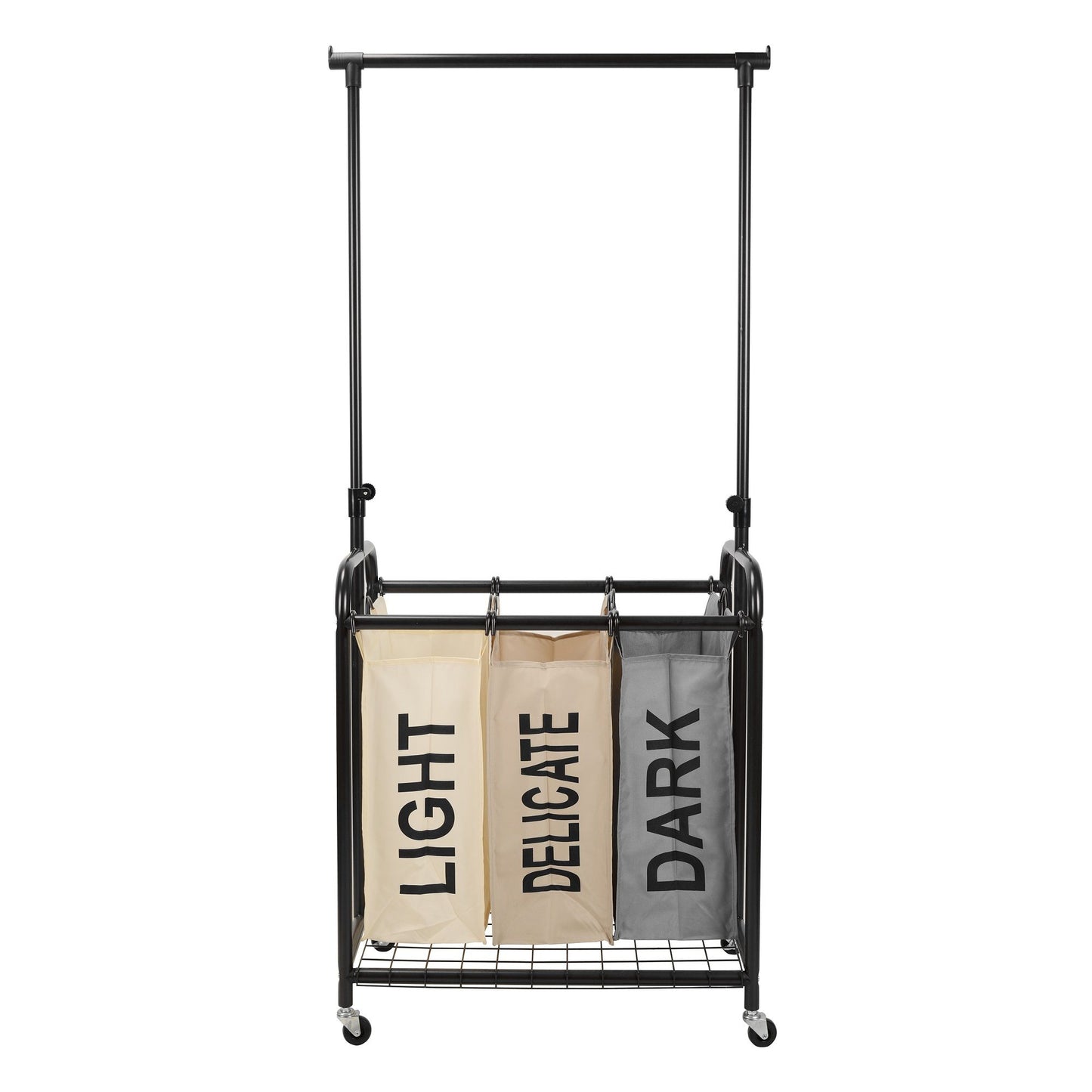 Adjustable Oceanstar 3-Bag Rolling Laundry Sorter - Stylish and Space-Saving - Homely