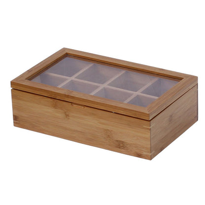 Chic Bamboo Tea Organizer Box - Stylish and Functional Tea Storage Solutions - Homely