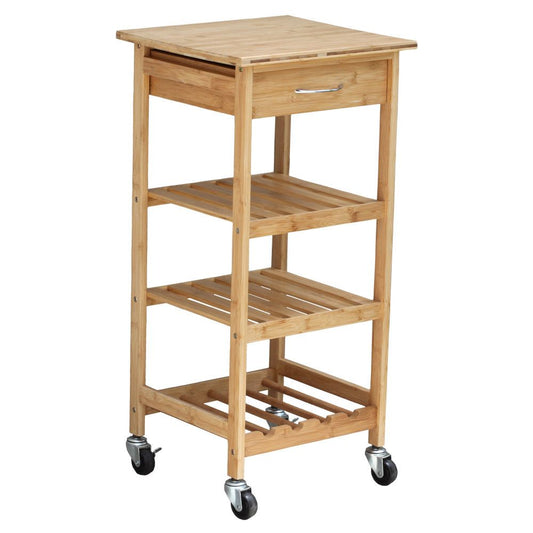 Oceanstar Bamboo Kitchen Trolley - Homely
