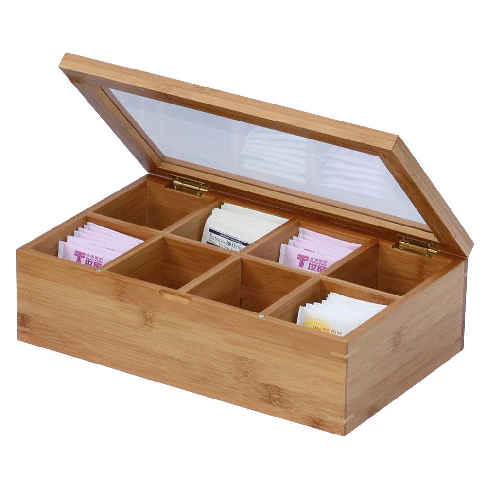 Chic Bamboo Tea Organizer Box - Stylish and Functional Tea Storage Solutions - Homely
