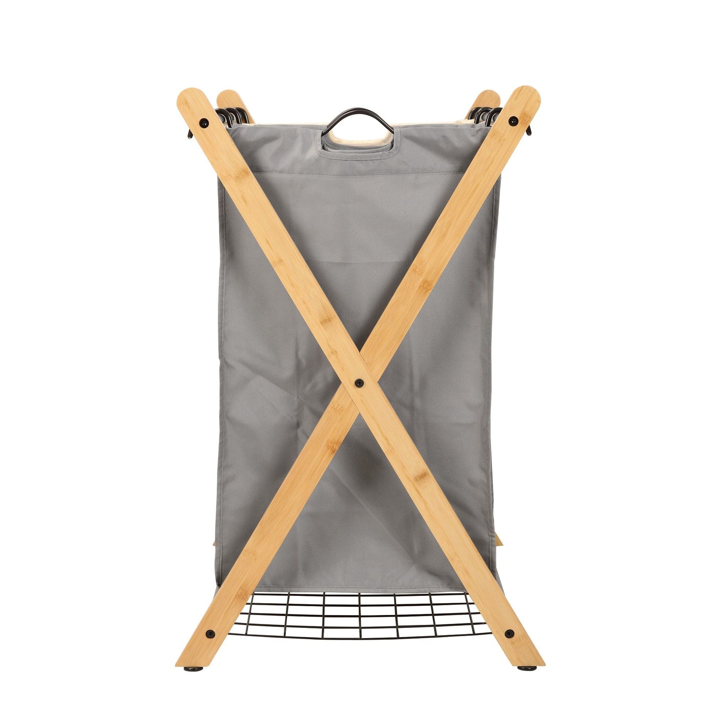 Stylish Bamboo Laundry Sorter with Three Compartment Bags - Homely