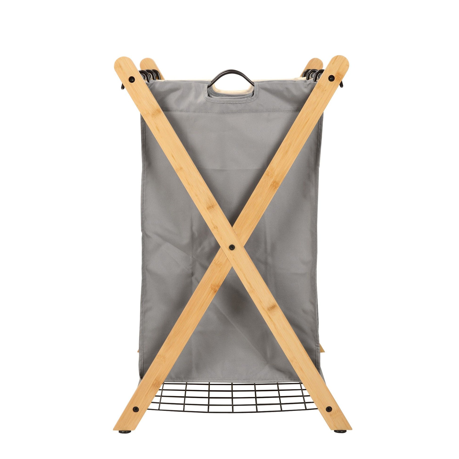 Stylish Bamboo Laundry Sorter with Three Compartment Bags - Homely