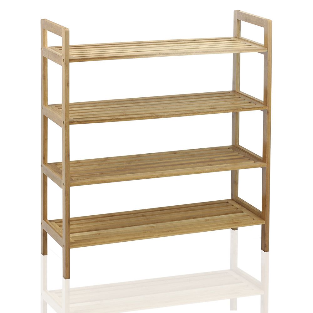 Natural Bamboo 4-Tier Shoe Rack - Oceanstar Stylish Storage Solution - Homely