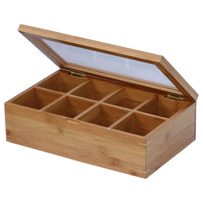 Chic Bamboo Tea Organizer Box - Stylish and Functional Tea Storage Solutions - Homely