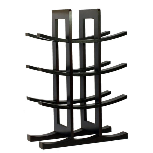 Elegant Dark Espresso Bamboo Wine Rack for 12 Bottles - Oceanstar WR1132 - Homely