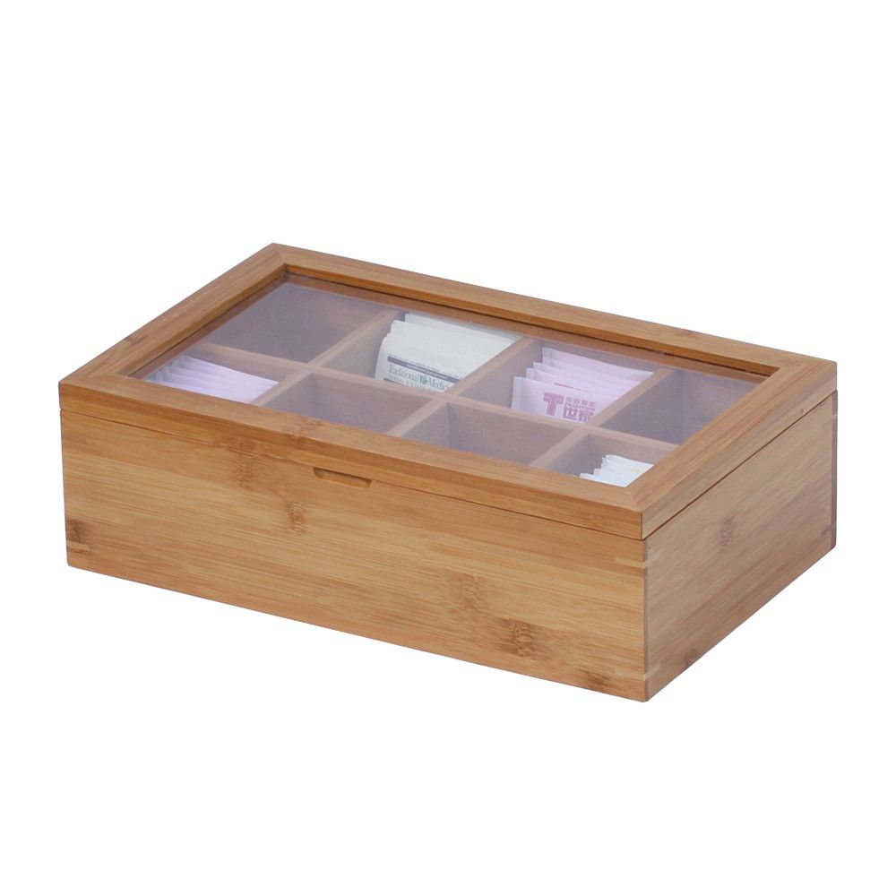 Chic Bamboo Tea Organizer Box - Stylish and Functional Tea Storage Solutions - Homely