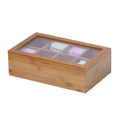 Chic Bamboo Tea Organizer Box - Stylish and Functional Tea Storage Solutions - Homely